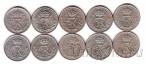 Дания набор 10 монет 10 оре 1948-1957