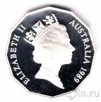 Австралия 50 центов 1989 200 лет открытию Австралии (серебро)
