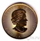 Канада 5 долларов 2017 Кленовый лист (позолота)