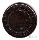 Италия (Сардиния) 5 чентезимо 1826