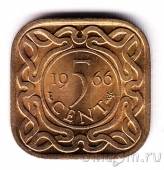 Суринам 5 центов 1966