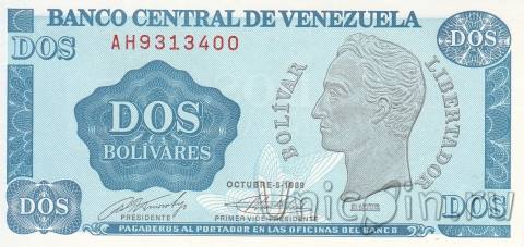 Венесуэла 2 боливара 1989