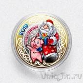 Сувенирная монета - Россия 10 рублей - Год свиньи 2019 (6)