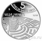 Италия 5 евро 2018 Вилла Пизани