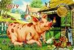 Жетон СПМД - Год свиньи 2019 (Открытка №3)