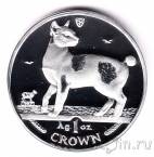 Остров Мэн 1 крона 1994 Короткохвостая кошка (серебро)
