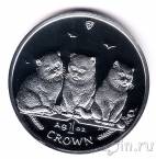 Остров Мэн 1 крона 2006 Экзотические короткошерстные кошки (серебро)