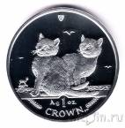 Остров Мэн 1 крона 2003 Балийские кошки (серебро)
