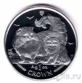Остров Мэн 1 крона 2009 Кошки Шиншиллы (серебро)