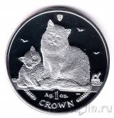 Остров Мэн 1 крона 2013 Кошки (серебро)