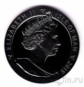 Остров Мэн 1 крона 2015 Чёрный пенни (серебро)