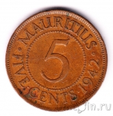 Маврикий 5 центов 1942