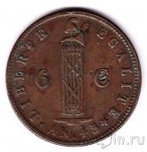 Гаити 6 сантимов 1846