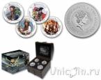 Ниуэ набор 4 монеты 2 доллара 2011 Пираты Карибского моря (в коробке)