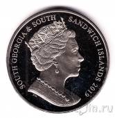 Южная Георгия и Южные Сандвичевы о-ва 2 фунта 2019 Королева Виктория на троне