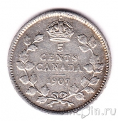 Канада 5 центов 1907