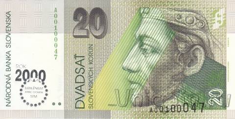 Словакия 20 крон 1993 Миллениум
