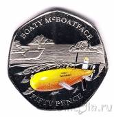 Британские Антарктические территории 50 пенсов 2018 Корабль Boaty McBoatface