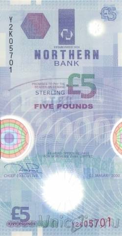 Северная Ирландия 5 фунтов 2000 Миллениум