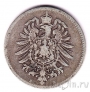 Германская Империя 1 марка 1875 (B)