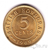 Британский Гондурас 5 центов 1969