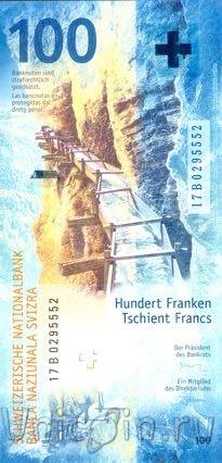 Швейцария 100 франков 2019