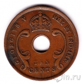 Британская Восточная Африка 10 центов 1922