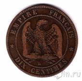 Франция 10 сантимов 1855 (W)