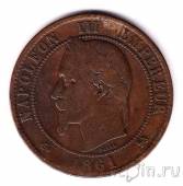 Франция 10 сантимов 1861 (K)