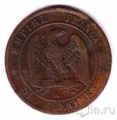 Франция 10 сантимов 1861 (K)