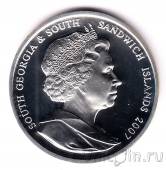Южная Георгия и Южные Сандвичевы острова 2 фунта 2007 Полярный год (серебро)