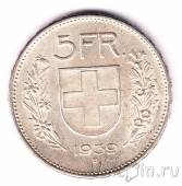 Швейцария 5 франков 1939