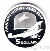 Австралия 5 долларов 2008 Учебно-тренировочный самолёт Avro 504