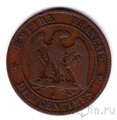 Франция 10 сантимов 1854 (K)