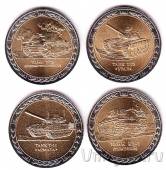 Набор их четырех жетонов СПМД - Танки СССР и России (третий выпуск)