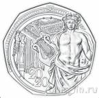 Австрия 5 евро 2020 Венская филармония (серебро)