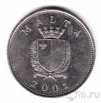 Мальта 25 центов 2001