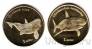 Остров Муреа набор 2 монеты 1 доллар 2019 Акула и косатка