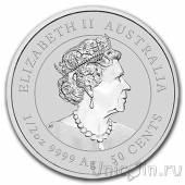 Австралия 50 центов 2020 Год крысы (цветная)
