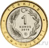 Турция набор 12 монет 1 куруш 2019 Птицы