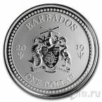 Барбадос 1 доллар 2019 Летучая рыба
