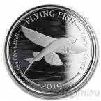 Барбадос 1 доллар 2019 Летучая рыба