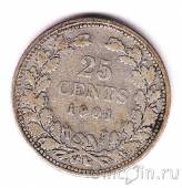 Нидерланды 25 центов 1901