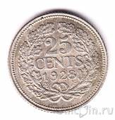 Нидерланды 25 центов 1928