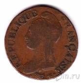 Франция 5 сантимов 1798 (L'AN7)