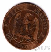 Франция 10 сантимов 1853 (D)