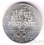 Франция 100 франков 1987 Генерал Лафайет (PIEDFORT)