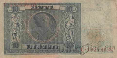 Германия (Веймарская Республика) 10 марок 1924