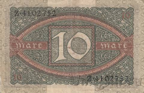 Германия (Веймарская Республика) 10 марок 1920