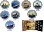 Испания полный набор 20 монет 1,5 евро 2018-2019 История судоходства (в альбоме)